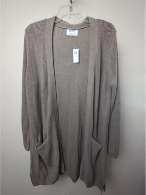 Old Navy Longline of Sedimentary Open Front Cardigan In Tan Size L